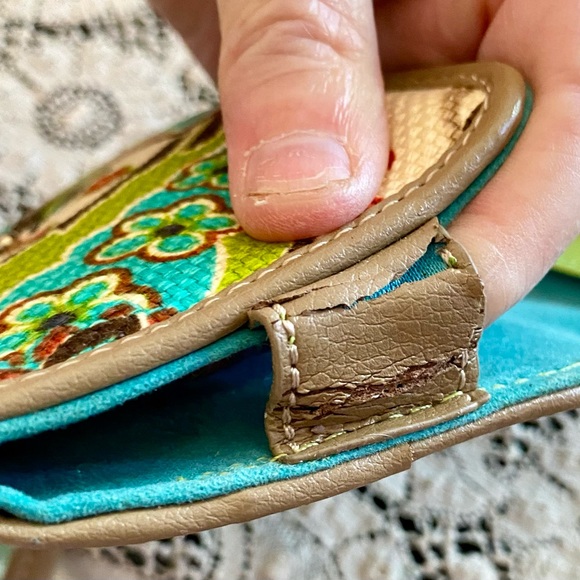 🔥Spartina Phone Wallet Linen & Leather Wristlet🔥 - Picture 7 of 12